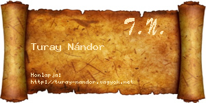 Turay Nándor névjegykártya